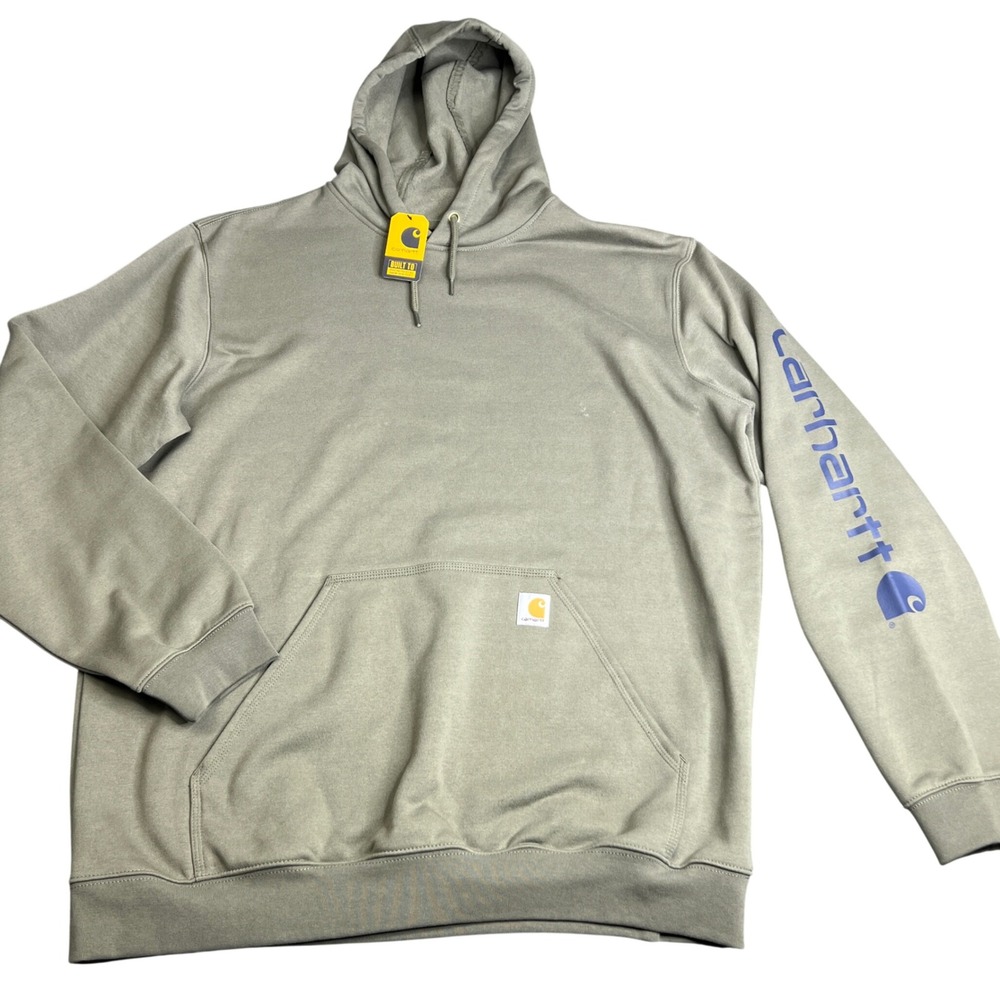 Carhartt Mens XL Tall Loose Fit Midweight Sleeve Logo Hoodie Olive K288-DOV NWT